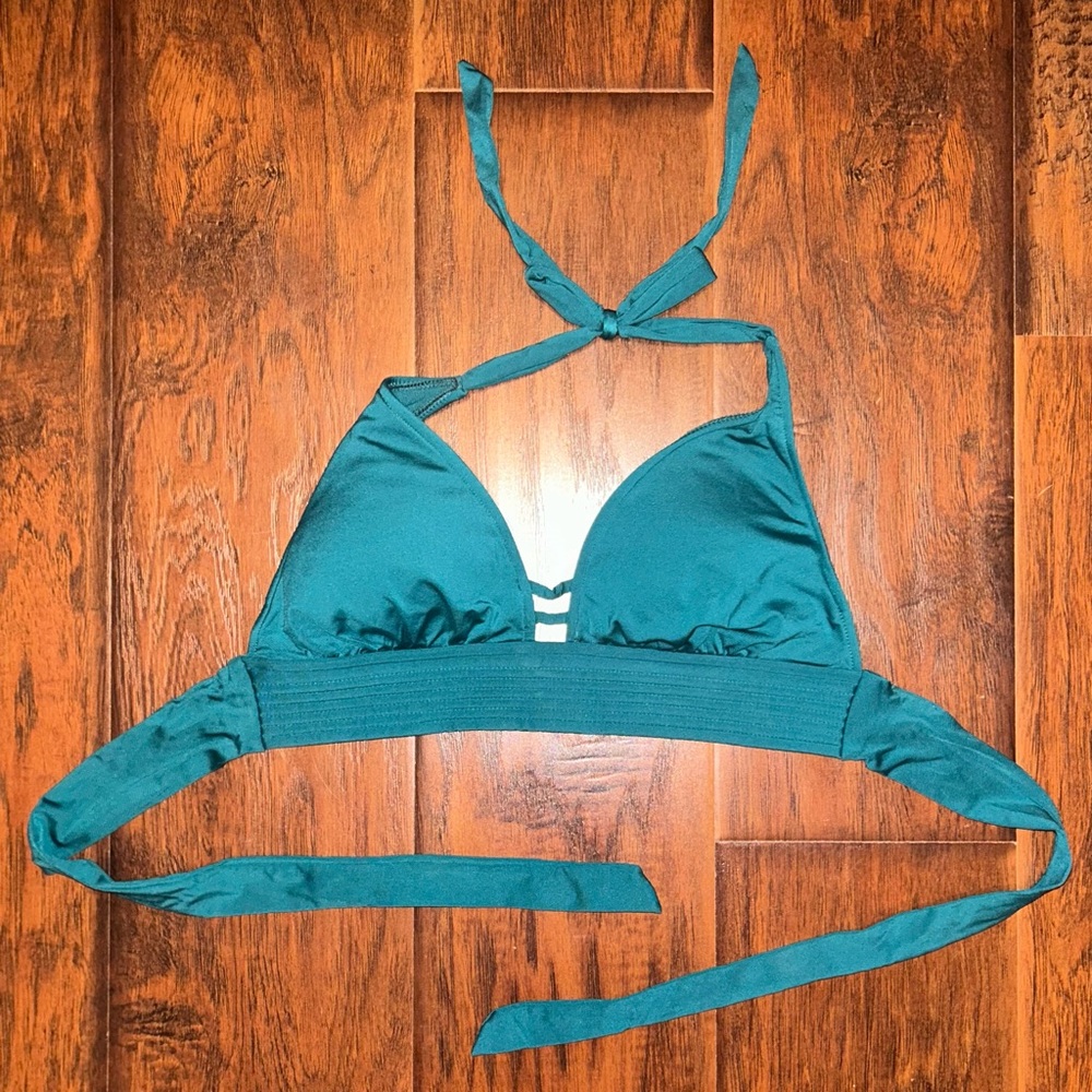 Teal Halter Bikini Top